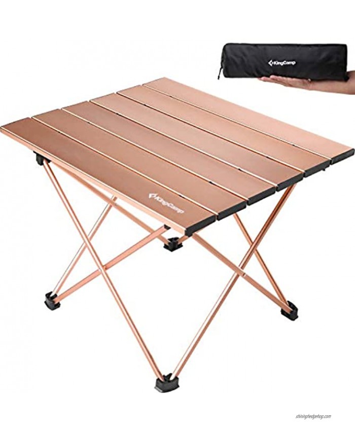 KingCamp Aluminum Ultralight Roll Up Camping Folding Table Compact Portable Great for Outdoor Picnic Backyards BBQ