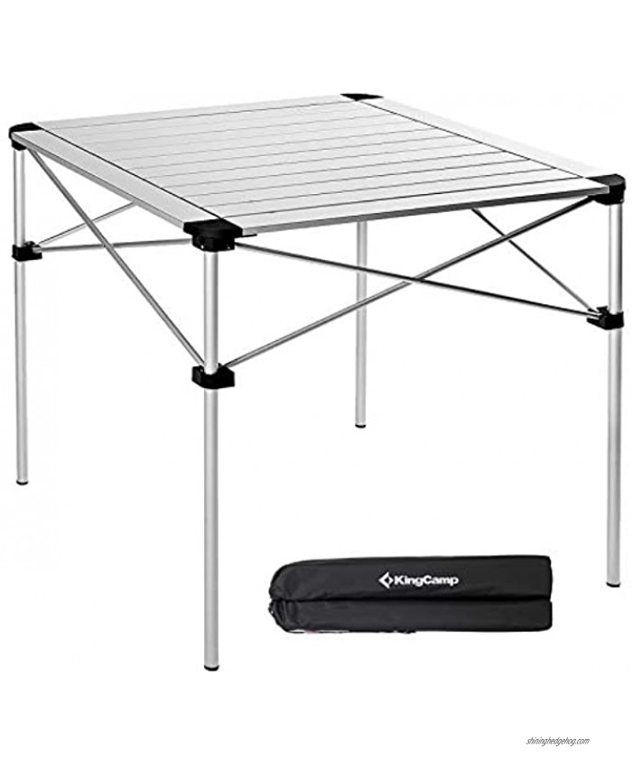 KingCamp Lightweight Compact Folding Camping Table Outdoor Stable Aluminum Alloy Folding Roll up Table for Picnic Camping Barbecue and Party,Portable Multifunctional Table 4 Foot with Carry Bag