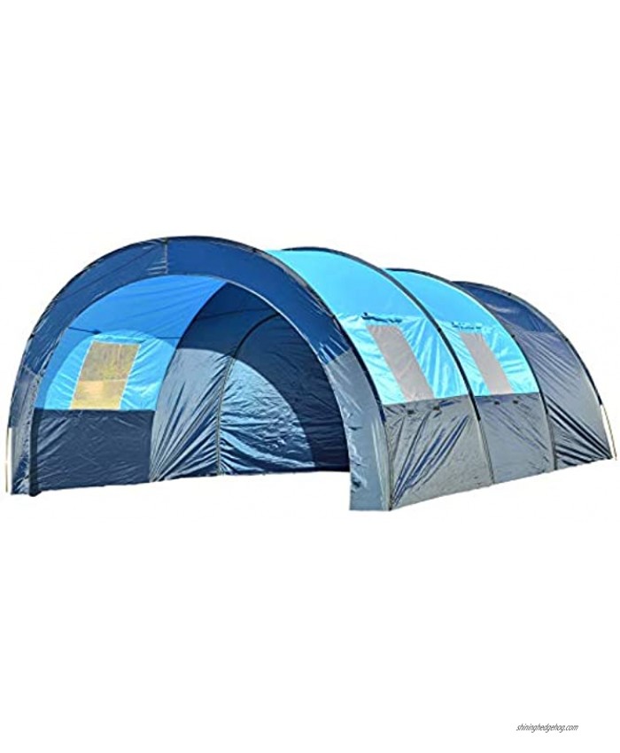 8 Persons Tunnel Tent Oxford Cloth Double Layer Waterproof Anti-UV Tents Family House Tent for Outdoor Camping Party Rainproof 4 Season Tent