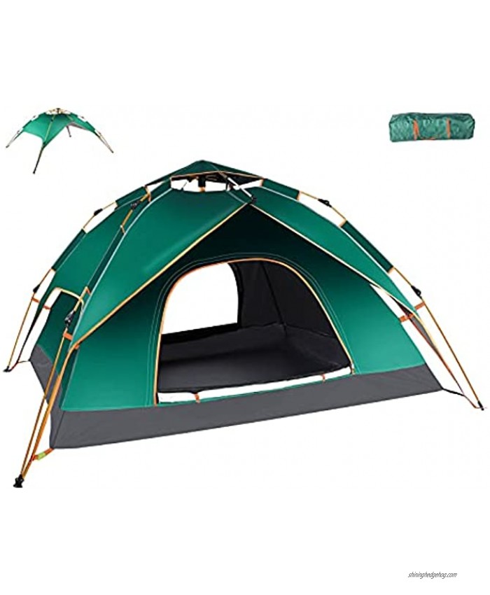 Camping Tent for 2-3 Person,Instant Pop Up Tents Double Layer Easy Set Up Tent & Shelter Lightweight Waterproof 4 Season Tent for Family Travel Hiking Green