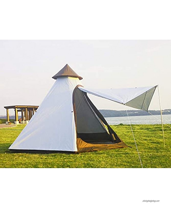 Latourreg Portable Camping Pagoda Teepee Tent Outdoor Camping Pyramid Tipi Tent with Large Space