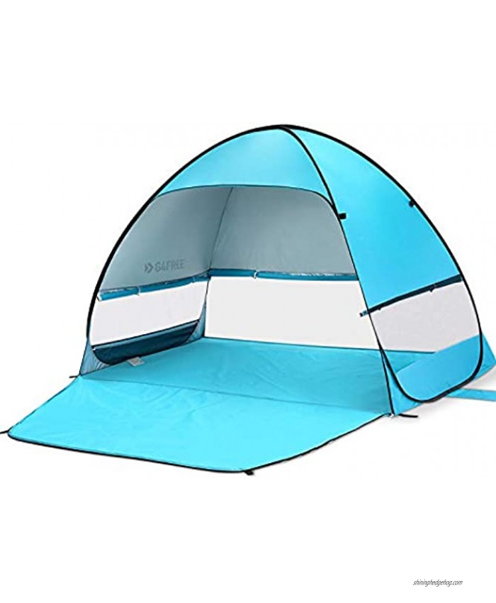 G4Free Beach Tent UV Pop Up Sun Shelter 3-4 Person Automatic Portable Sun Shade Canopy Instant Umbrella Cabana