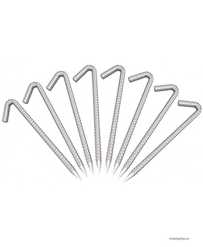 12 inch Tent Pegs 8 Pack Extra Strong Galvanized Heavy Duty Tent Stakes for Garden Fence Sand