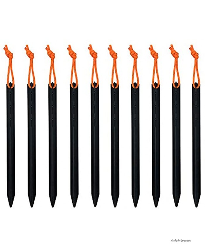 MeiNvShe Tent Stakes 7075 Heavy Duty Aluminum Metal Ground Pegs 10 Pack to Stake Down A Tarp and Tents Best Easy Lightweight Strong Outdoor Camping Spikes