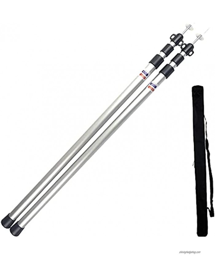 SUFTMUOL Telescoping Tarp Poles Set of Two Adjustable Aluminum Rods for Tent Fly Camping Shelter Awning RV Car & Motorcycle Camping Portable Lightweight Replacement Tent Poles with Zipper Bag