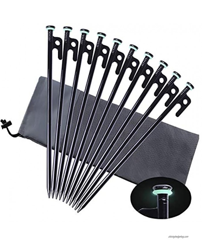 Yiliaw Tent Stakes Heavy Duty Camping Stakes 12-Inch 8-Inch Forged Steel Tent Pegs Camping Stakes for Rocky Hard Places