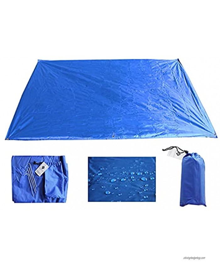 Nassi Equipment Waterproof Camping Tarp Picnic Mat Multifunctional Tent Footprint with 4 Stakes and Storage Bag for Camping Hiking Lightweight
