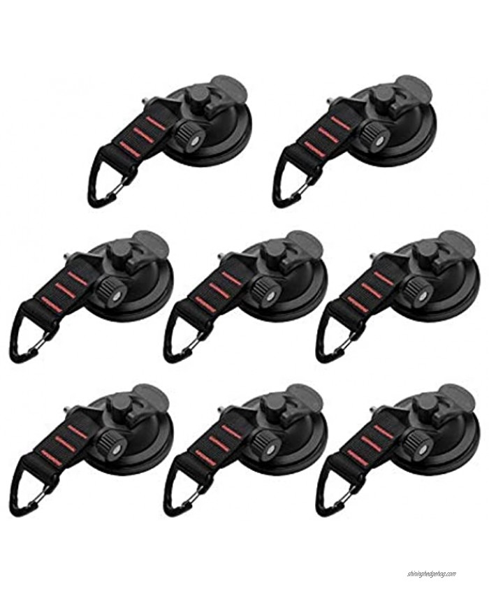 Strong Suction Cups Tie Downs 2 4  8 pcs Heavy Duty Suction Cup Anchor with Securing Hook Tie Down for Car Side Awning Boat Camping Tarp Washable & Reusable