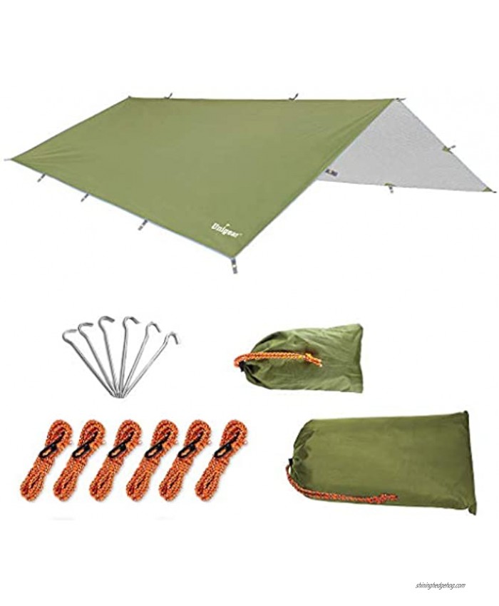 Unigear Hammock Rain Fly Waterproof Tent Tarp UV Protection and PU 3000mm Waterproof Lightweight for Camping Backpacking and Outdoor Adventure
