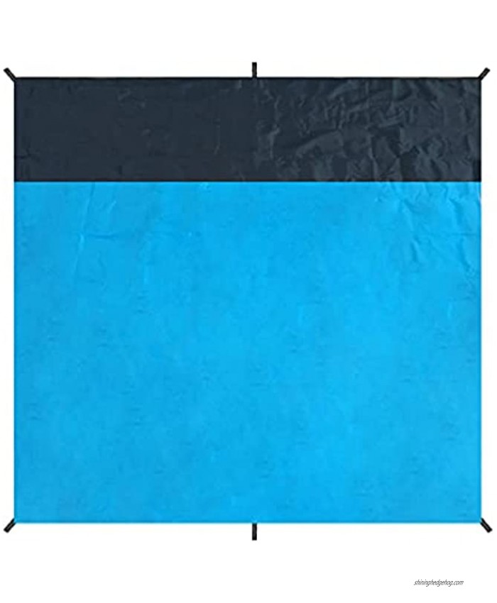 Beach Blanket 79''×83'' Beach Blanket Waterproof Sandproof for Adults Oversized Lightweight Beach Mat Portable Picnic Blankets with 6 Stakes & 4 Corner Pockets,Quick Dry Blue