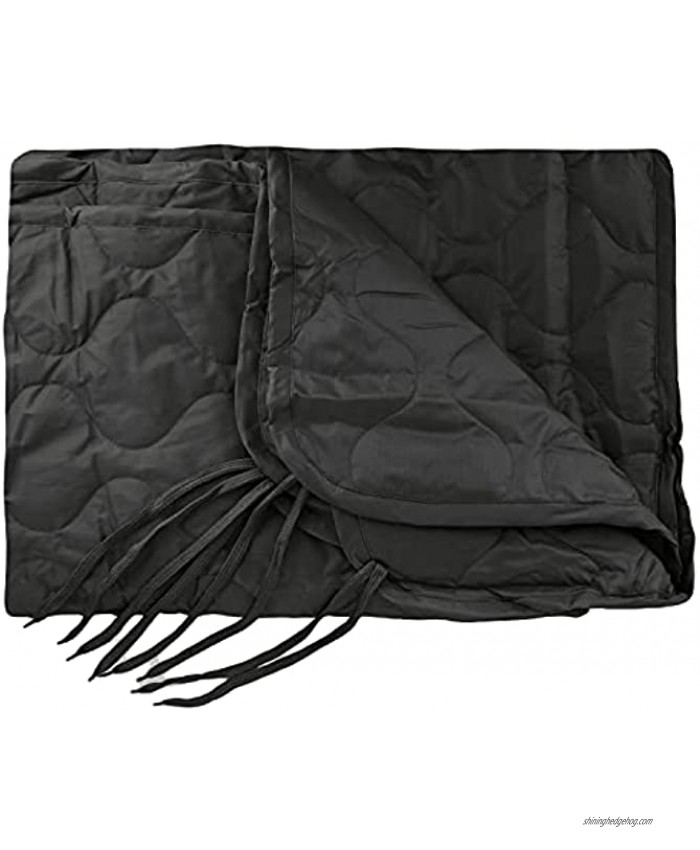 M MCGUIRE GEAR Military Woobie Poncho Liner Nylon Ripstop Shell Polyester Insulation Sleeping Bag Blanket Made in USA Black