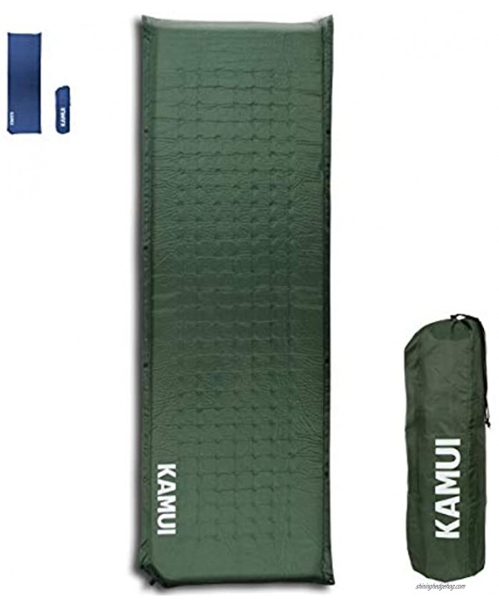 KAMUI Self Inflating Sleeping Pad 2 Inch Thick Camping Pad Connectable with Multiple Camping Mats Designed for Tent Couple and Family Camping