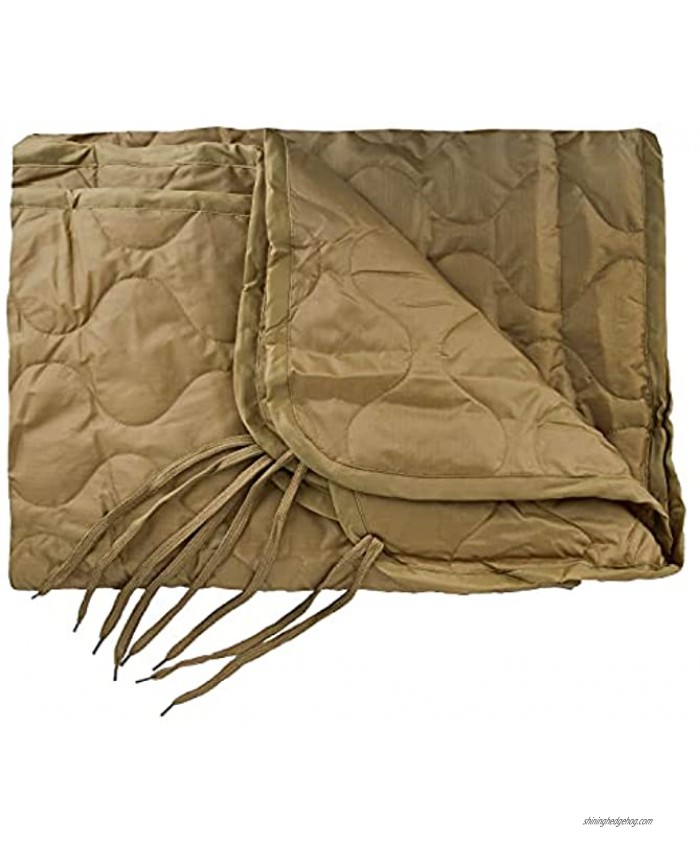 M MCGUIRE GEAR Military Woobie Poncho Liner Nylon Ripstop Shell Polyester Insulation Sleeping Bag Blanket Made in USA Coyote