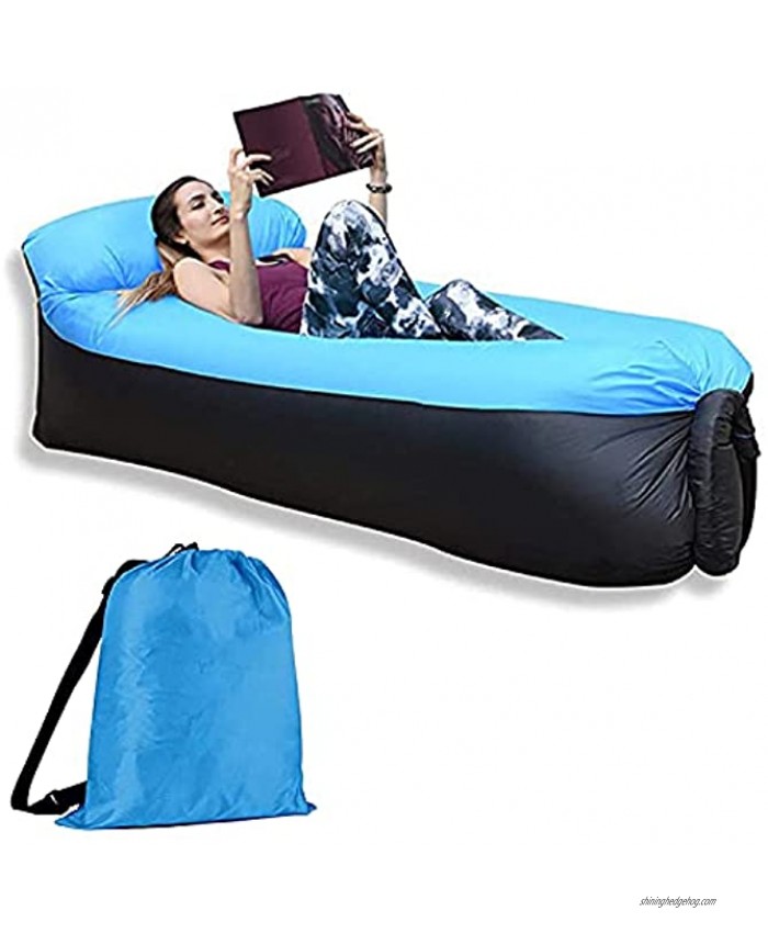 iqua Inflatable Lounger Inflatable Couch Air Sofa Waterproof Anti-Air Leaking Portable Beach Lounger Easy to be Inflated for Camping Pool Outdoor Picnics