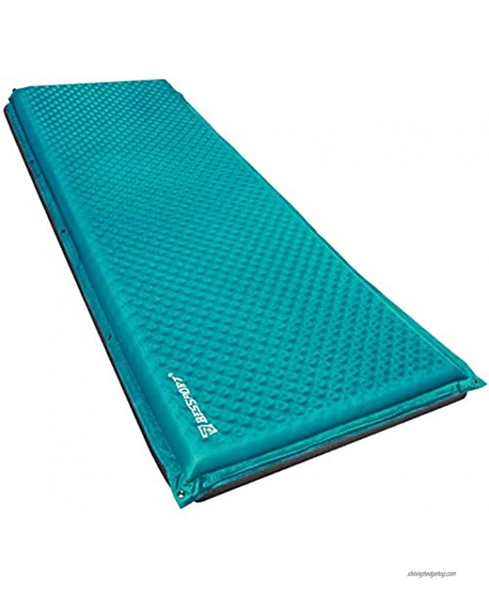Bessport Camping Sleeping Pad Extra Thickness -75x23 Inches Lightweight Inflatable Compact Waterproof Self Inflating Sleeping Mat for Backpacking Adults Traveling and Hiking