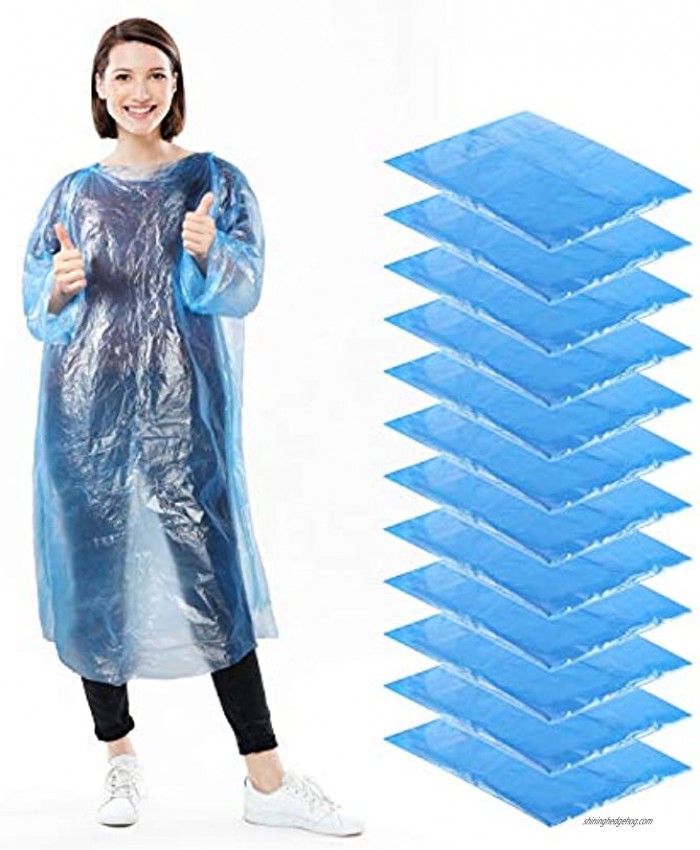 Disposable Rain Ponchos with Hood Plastic Raincoat for Adults Outdoor Activity