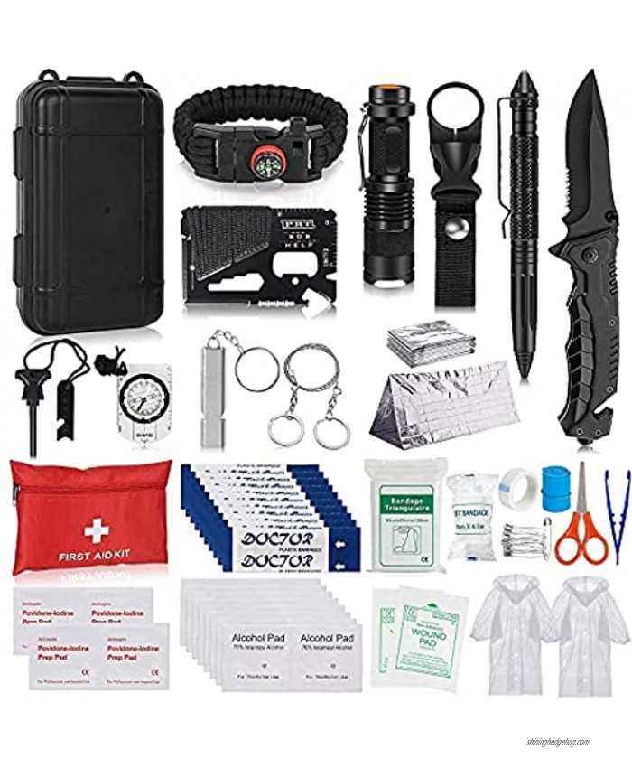 Napasa Survival Kit Professional Survival Gear Tool Emergency Tactical First Aid Equipment Supplies Kits for Men Women Families Hiking Camping Adventures