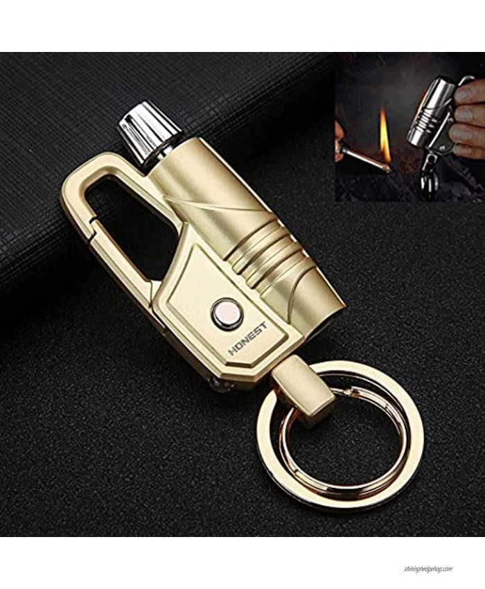 BOLLAER Outdoor Flint Metal Matchstick Fire Starter with Keychain Flashlight Emergency Survival Gear Lighter for Travel Camping Great Gift Ideas