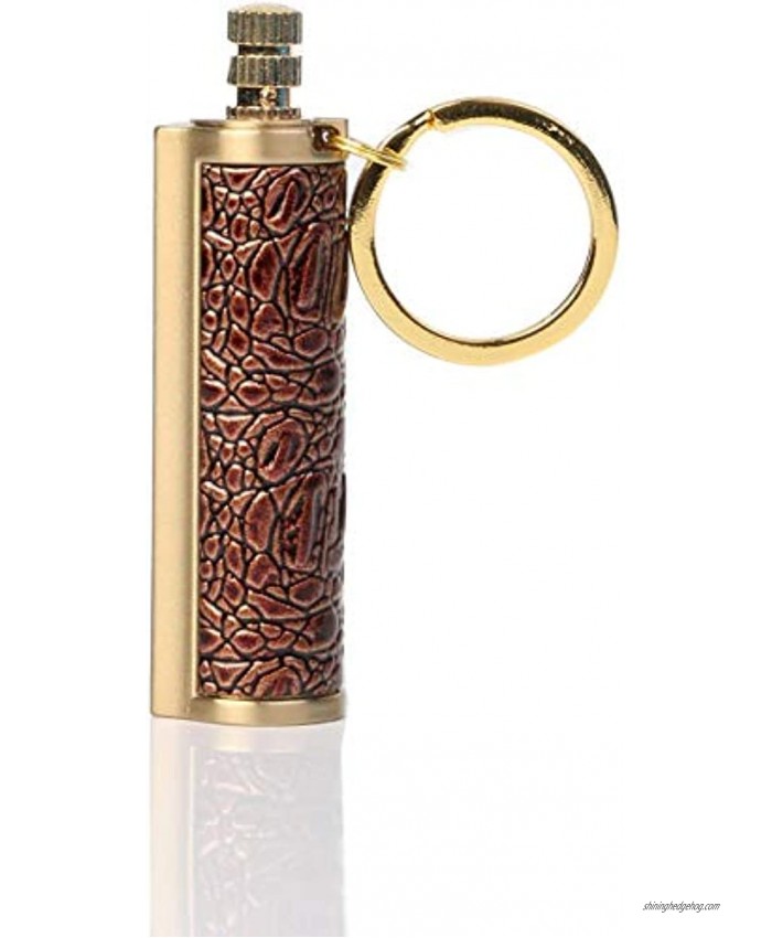 IOYOI Metal Keychain Lighter Flint Matchstick Fire Starter Kerosene Refillable Lighter Fire Starter for Emergency Survival No Oil red