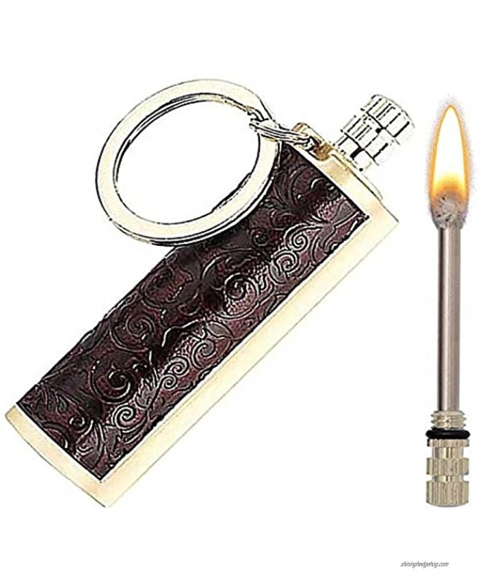NXowzf Permanent Match Keychain Lighter,Metal Match Lighter Forever Waterproof Emergency Matchstick Survival Flint Fire Starter Gift Ideas,Great Kerosene Refillable Lighter