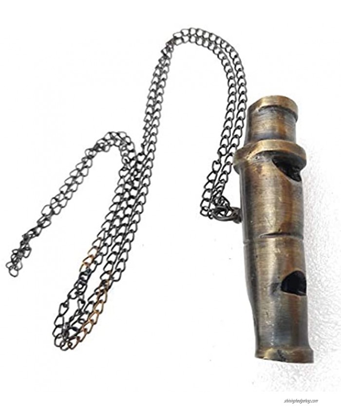 ALADEAN Scout Whistle Loud Metal Captain Coach Whistles Referee Camping Antique Look with Chain
