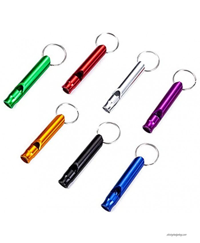 DDJYP Pack of 8 Extra Loud Emergency Whistle Keychain Camping Survival Whistle Aluminum Alloy Whistle Key Chain for Camping Hiking Hunting Outdoors Sports