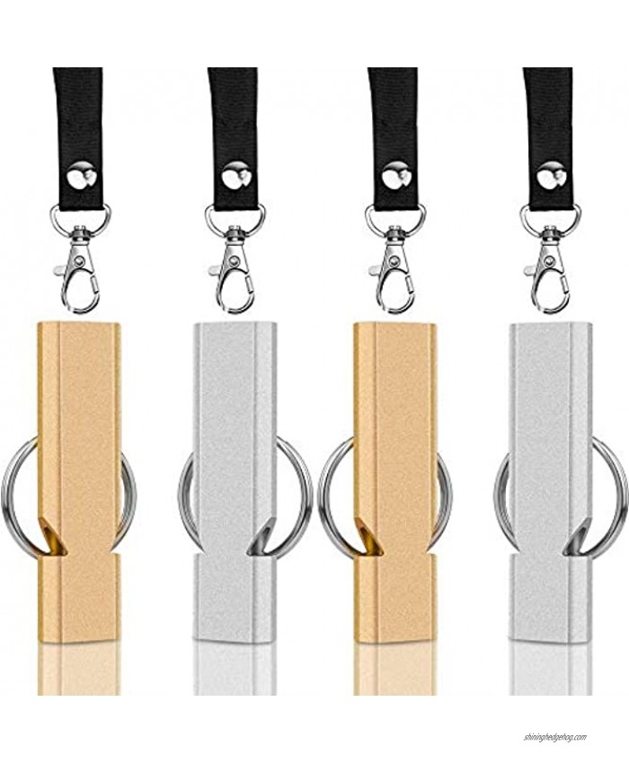 WSZCML Emergency Whistle 4PCS Premium Safety Survival Whistles with Lanyard Keychain High Pitch Double Tubes Loud Survival Whistle for Outdoor Hiking Camping Hunting Fishing Boating