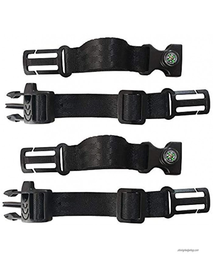 HDHYK 2 Pack Backpack Chest Strap Heavy Duty Adjustable Backpack Sternum Strap Chest Belt Suitable for Webbing on The Backpack up to1in.Black