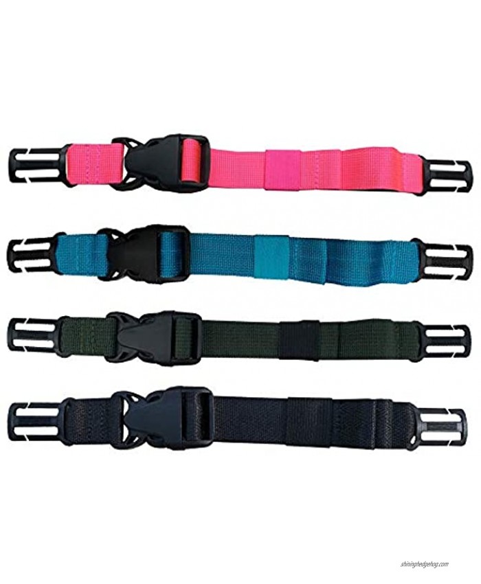 HDHYK 4 Pack Backpack Chest Strap Heavy Duty Adjustable Backpack Sternum Strap Chest Belt Suitable for Webbing on The Backpack up to1in.Black Army Green Sky Blue Pink