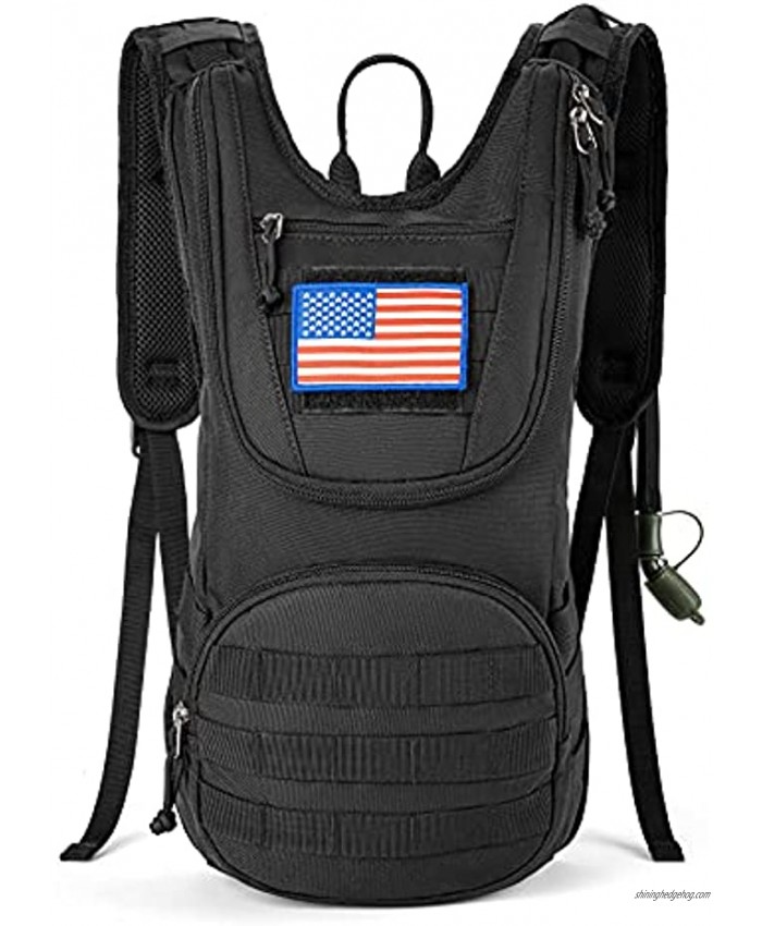 RUPUMPACK Molle Hydration Pack Backpack with 2L Water Bladder Tactical Daypack for Hiking Cycling Running Biking